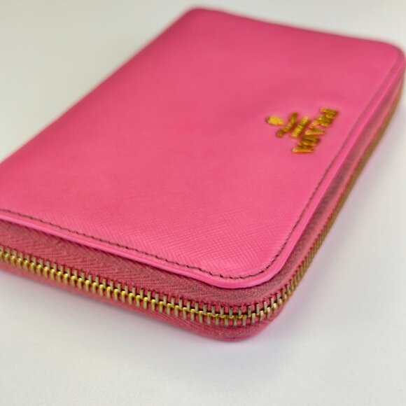 Prada Pink Saffiano Leather Small Wallet - Picture 4 of 9